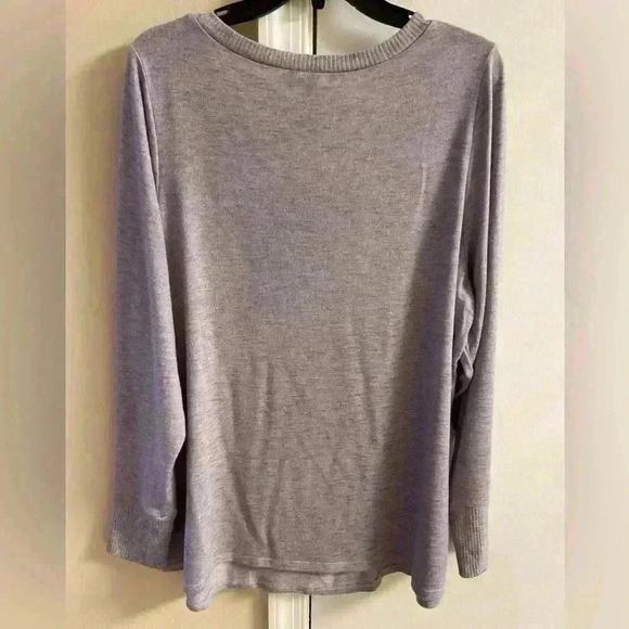 Torrid sleep top crewneck Heather purple long sleeves lightweight 1X - Picture 4 of 6